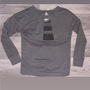 Balance Collection Lattice Pullover Longsleeved Shirt Sz Medium Gray